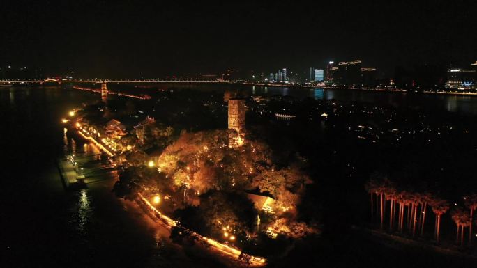 温州江边 世贸 江心屿夜景