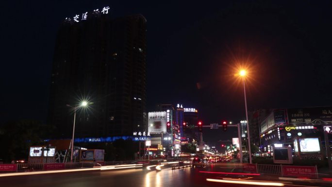 荆州城市延时夜景