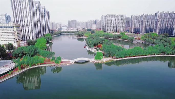 城市公园湖泊4k素材调色版本