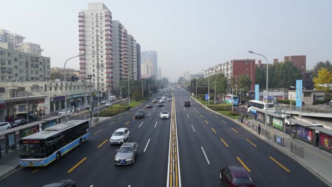 4K北京城市朝阳北路延时