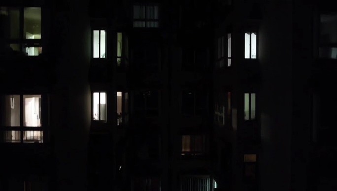 夜晚高楼移动城市夜景4K素材