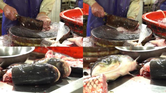 菜市场杀鱼卖鱼