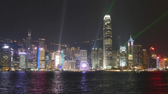 香港夜市回归夜景繁华都市