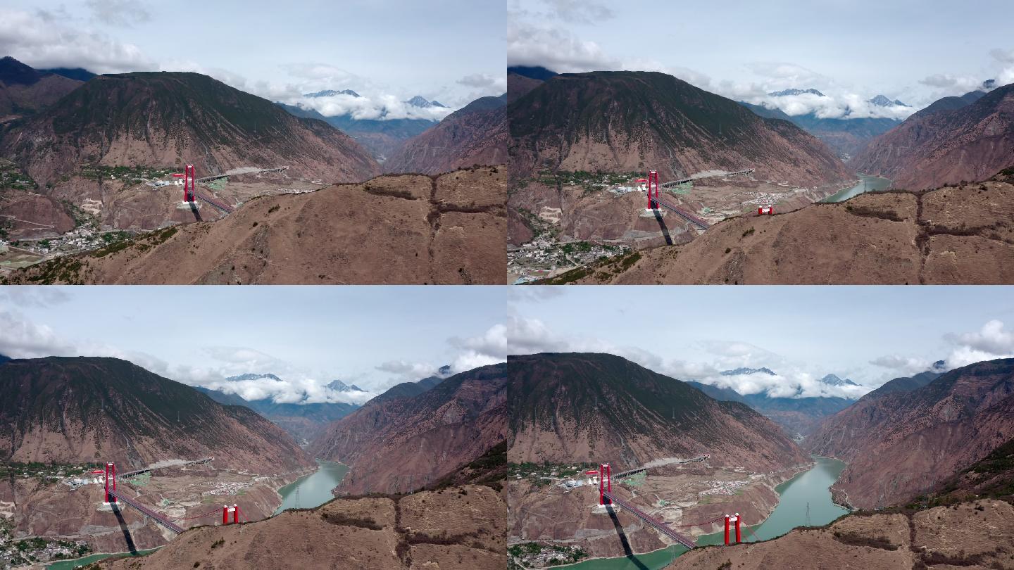 川西 航拍 大桥 二郎山 雪山