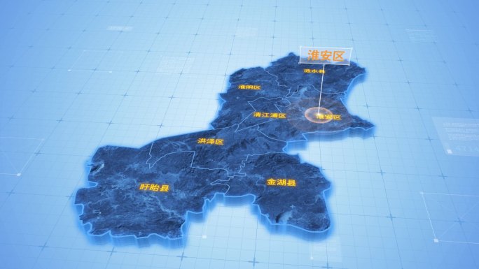 江苏淮安区-三维地图科技感