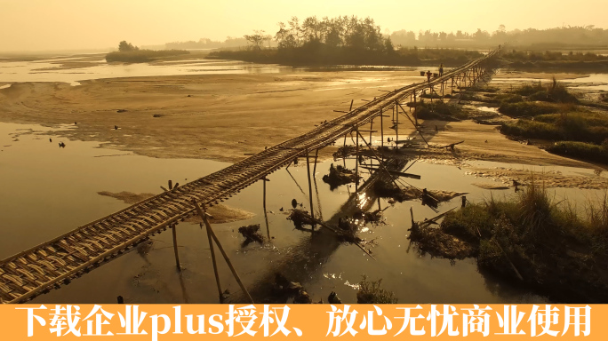 傣家竹桥视频云南德宏陇川世界最长竹桥