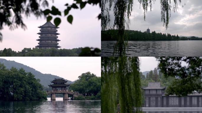 长桥公园、雷峰塔、西湖、杭州、公园