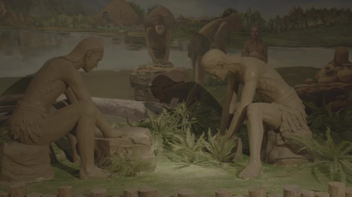 农业土壤博物馆原始人雕塑特写J