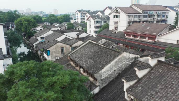 航拍绍兴仓桥直街古建筑