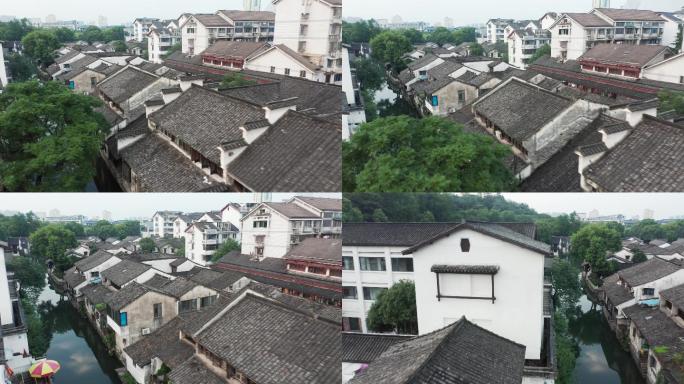 航拍绍兴仓桥直街古建筑