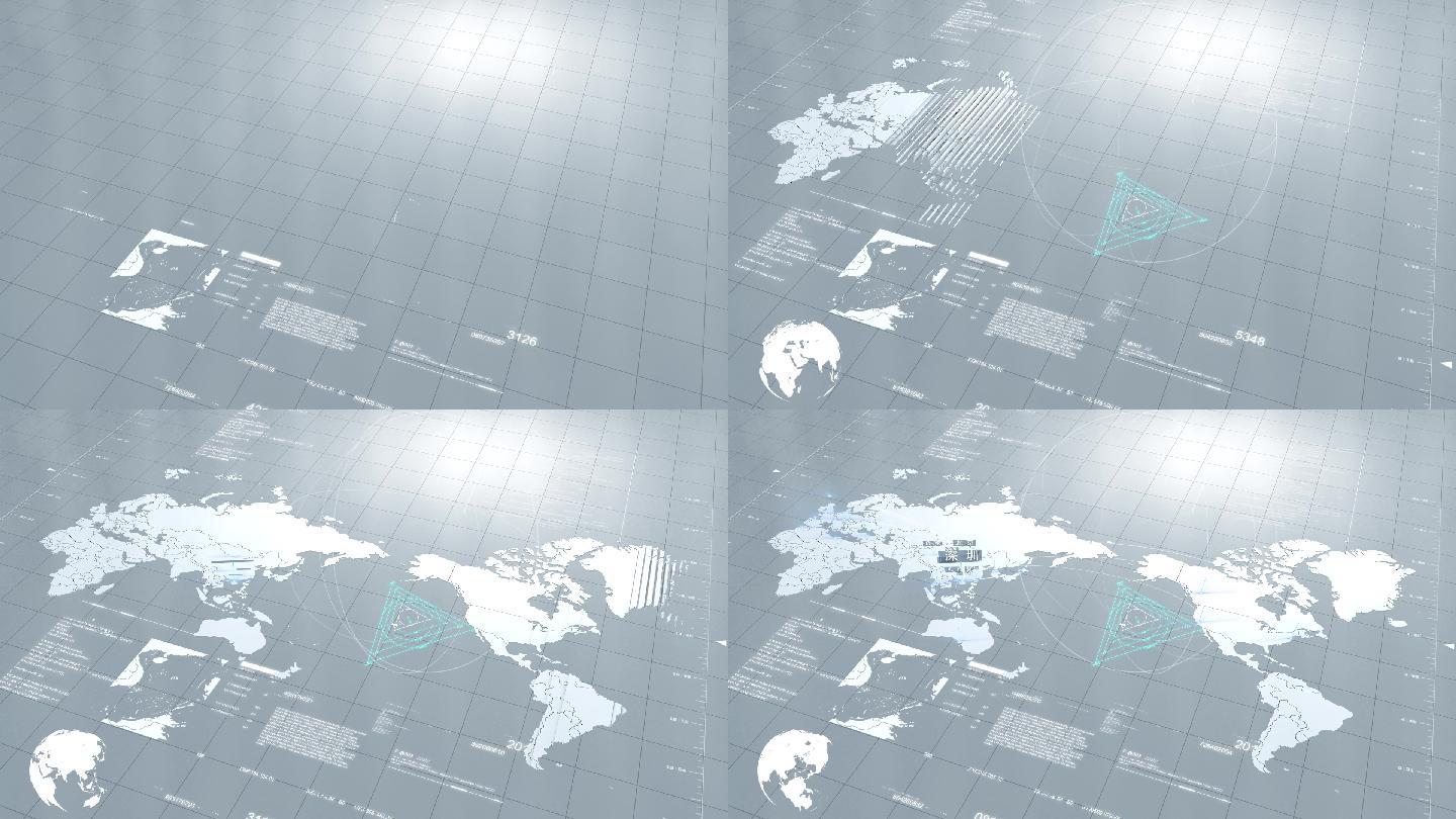 简洁世界地图模板