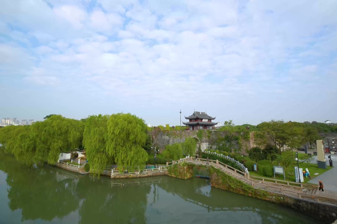 苏州盘门景区大景延时