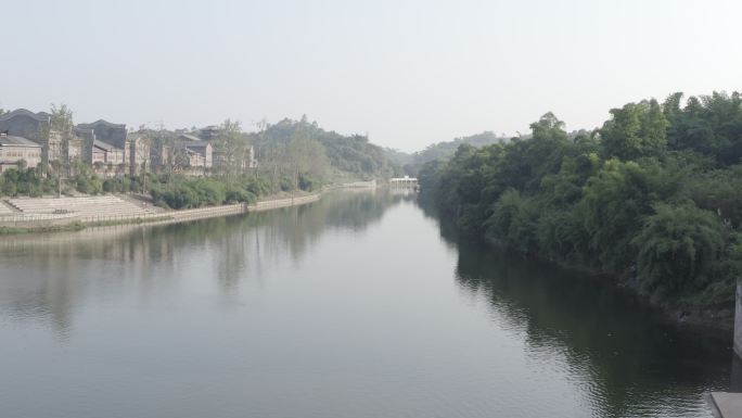 古镇 河流 空境 航拍 荣昌 人文风景