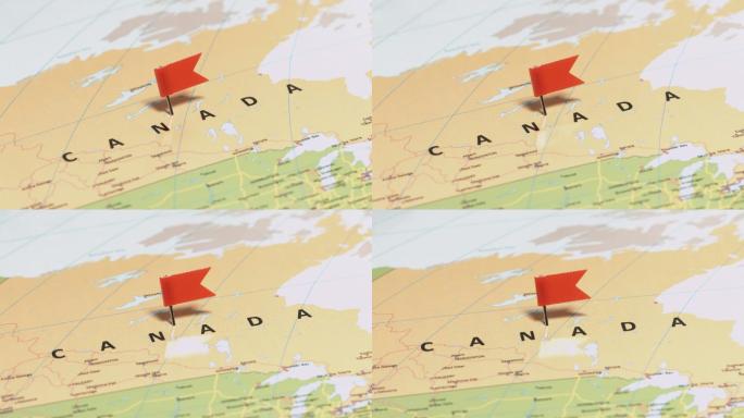 带别针的加拿大加拿大地图