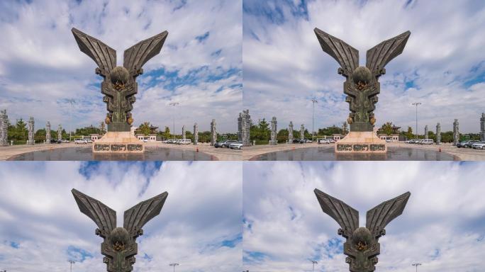 皇山公园雕塑延时摄影