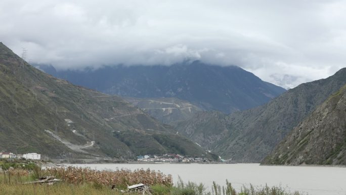 西藏群山湖泊延时 日