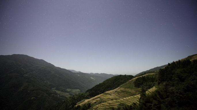 广西龙脊梯田星空日出延时