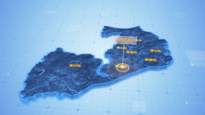 江苏无锡滨湖区三维地图科技感ae模板