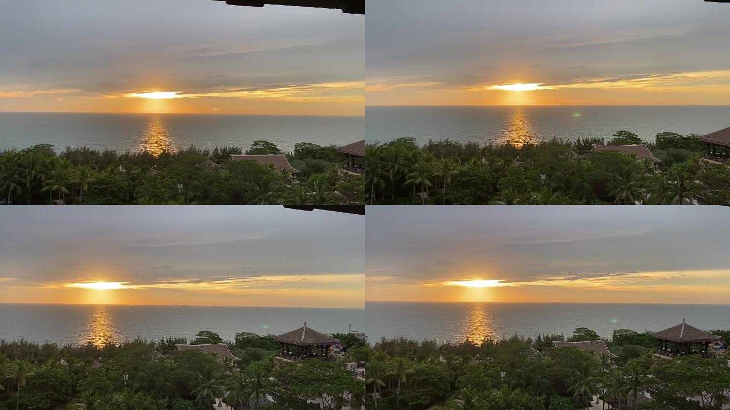 夕阳西下黄昏下的大海视频素材