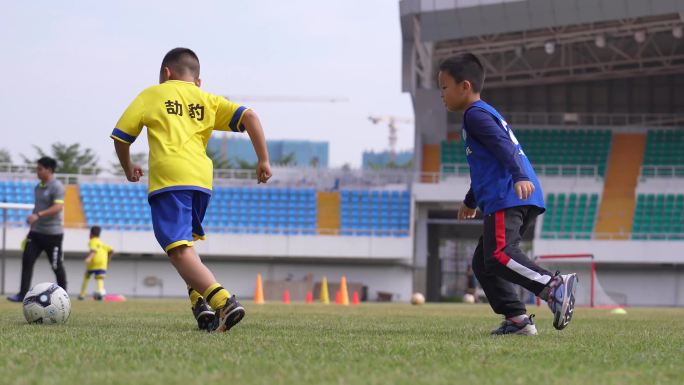 原创4k少儿足球对抗足球培训