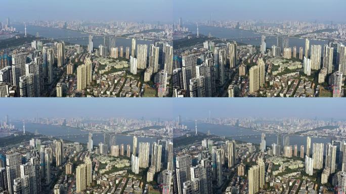 4k航拍武汉城市汉阳高空镜头