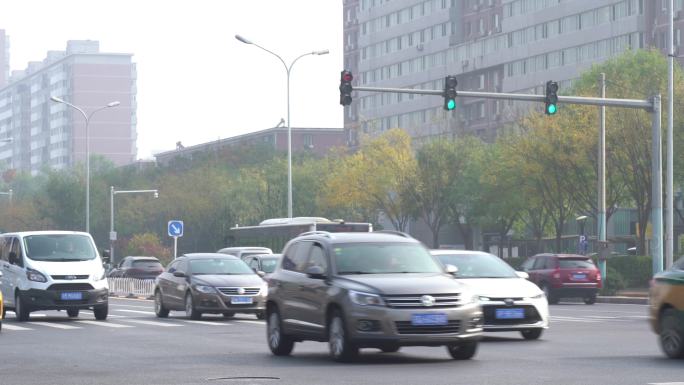 4K北京城市雾霾车辆