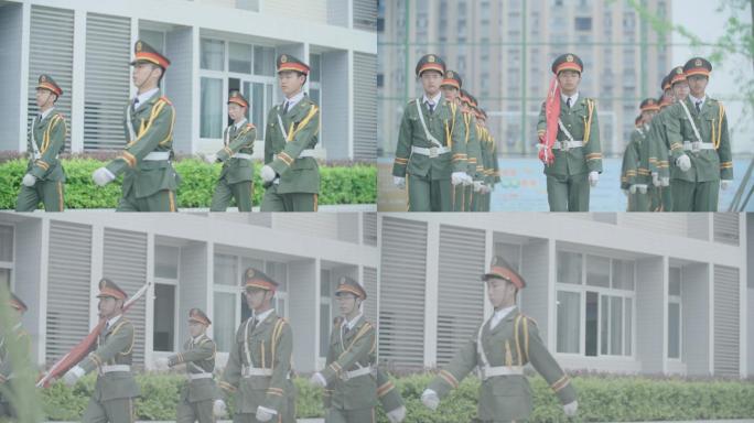 【4K慢镜头】中学国旗护卫队