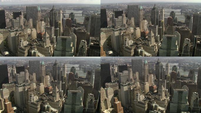 鸟瞰华尔街-美国纽约金融区