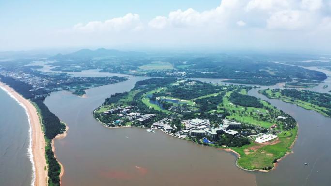 海南岛琼海市博鳌东屿岛航拍