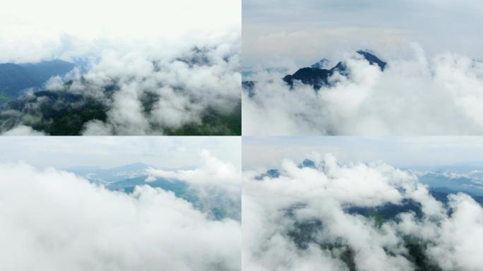 4K 航拍大气磅礴的山川云海大山风光