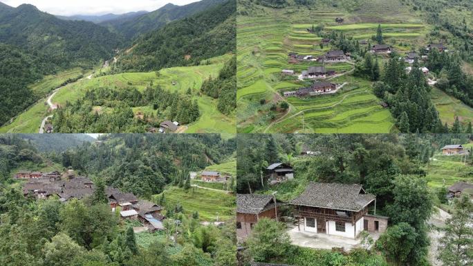 4K 航拍贵州大山山区农村村寨