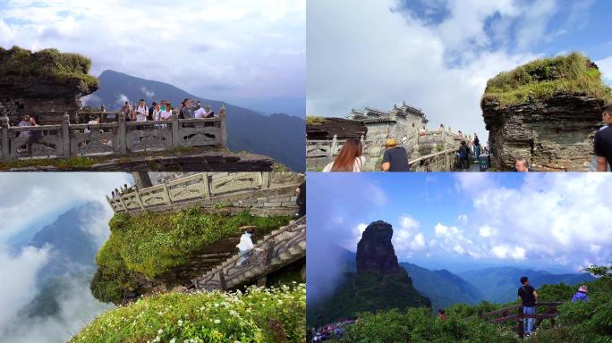 梵净山金顶天桥寺庙近景实拍