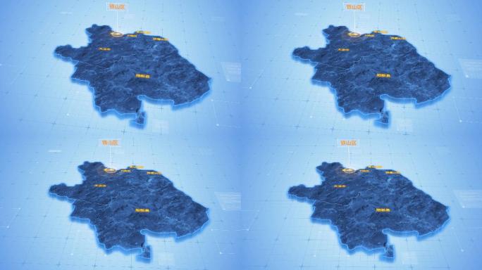 湖北黄石铁山区三维地图科技感ae模板