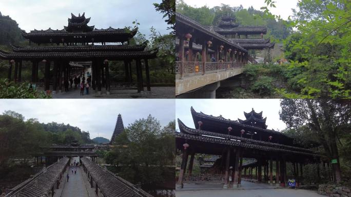 中国湖北省恩施州风雨桥侗族风情廊桥