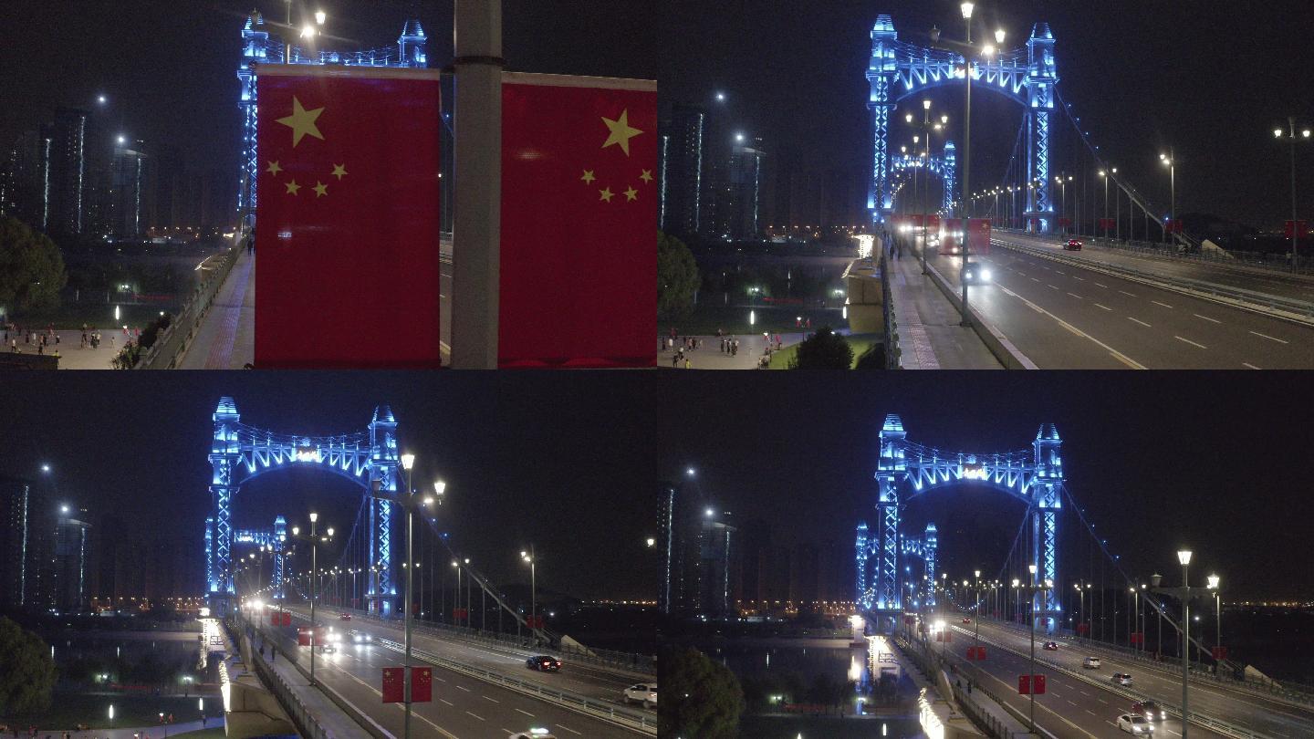 国庆节武汉 古田桥夜景航拍