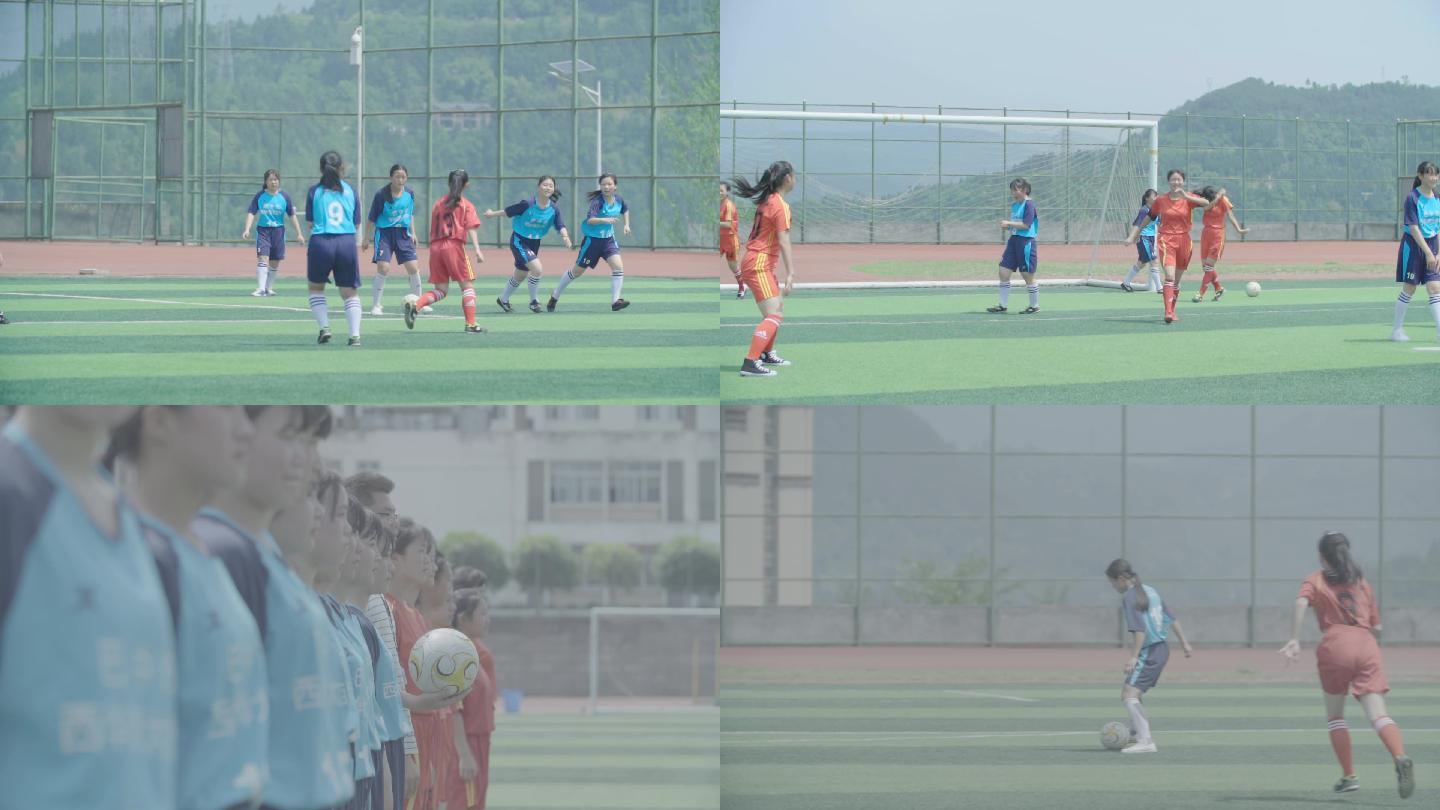 【4K慢镜头】中学女足训练