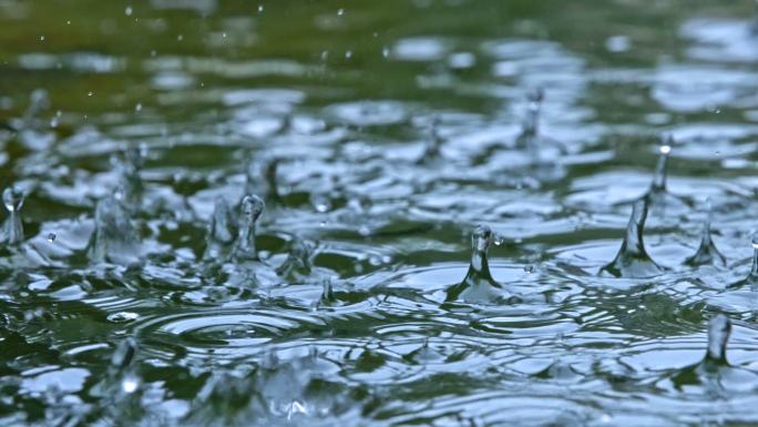 雨滴水滴落下慢动作