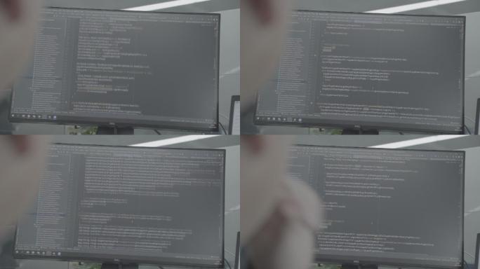 写代码宣传片灰片镜头手部电脑