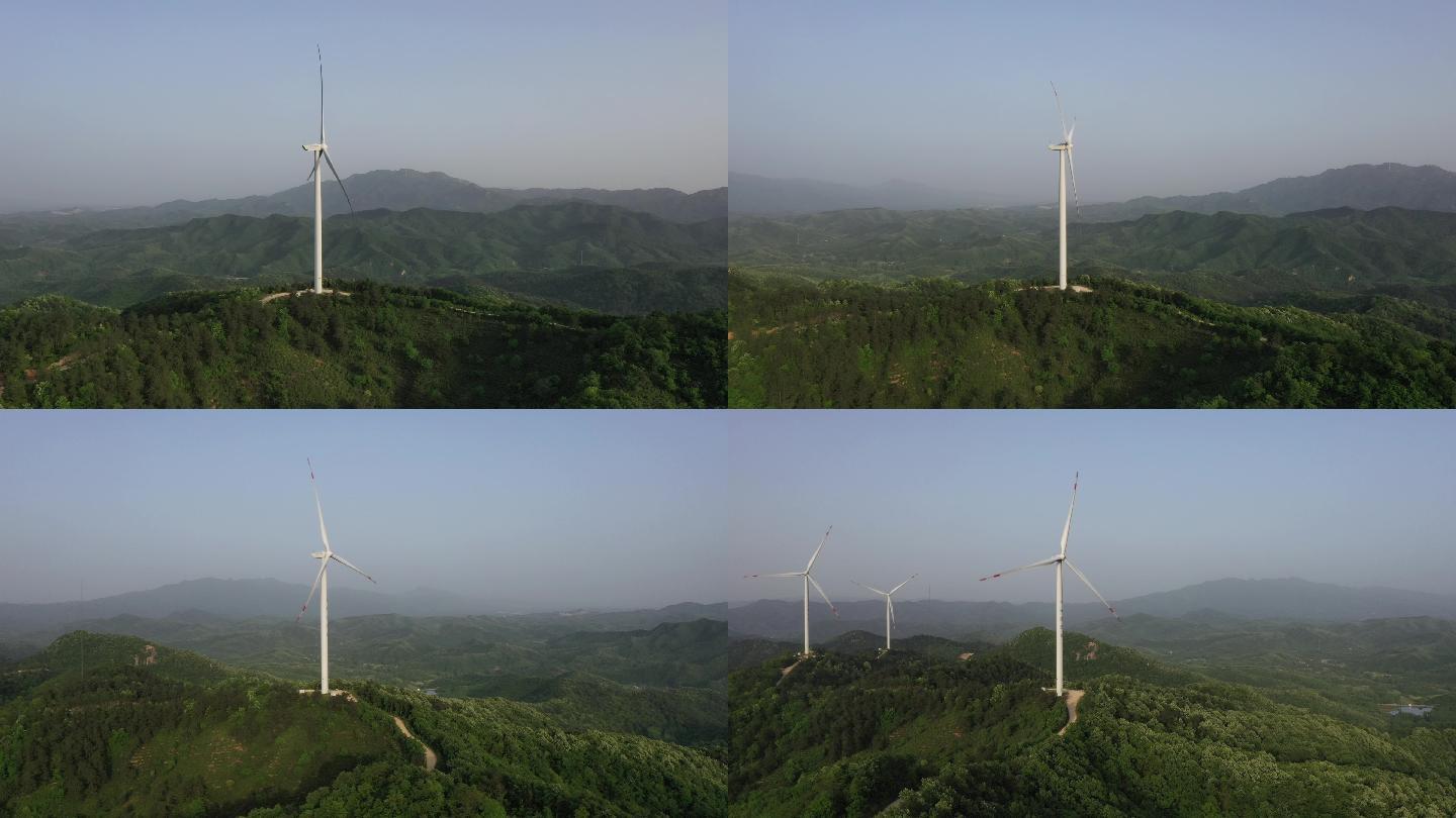 豫南崇山峻岭中的电力风车