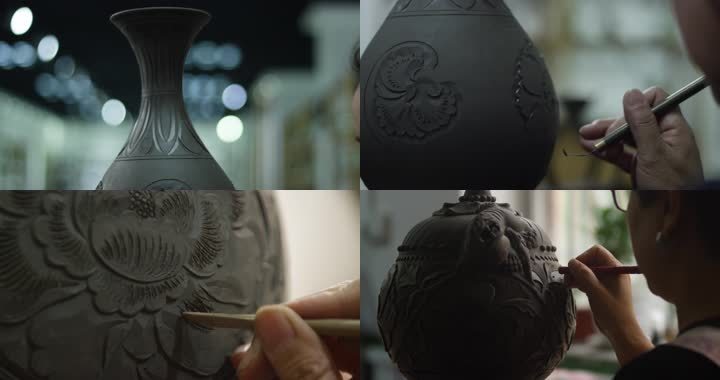 4K耀州瓷雕刻