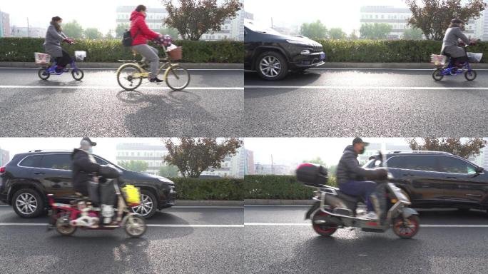 高速拍摄北京城市电动车自行车影子04