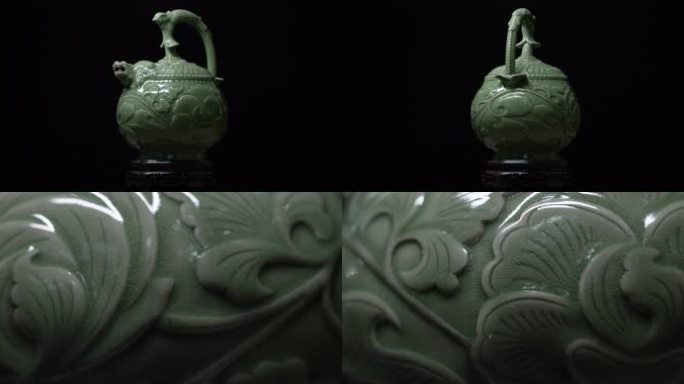 4K 耀州瓷-倒装壶