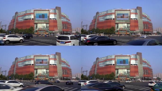 4K拍摄北京城市朝阳大悦城车流