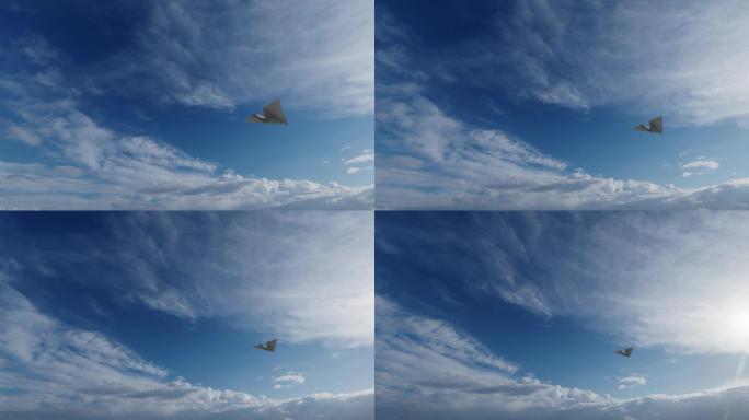 4K纸飞机划过天空