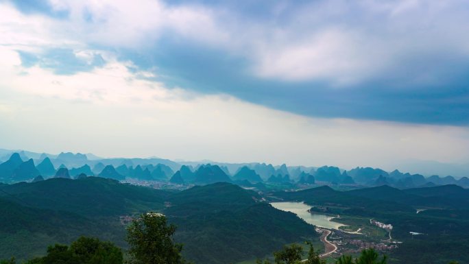 航拍贺州东潭岭延时 4K