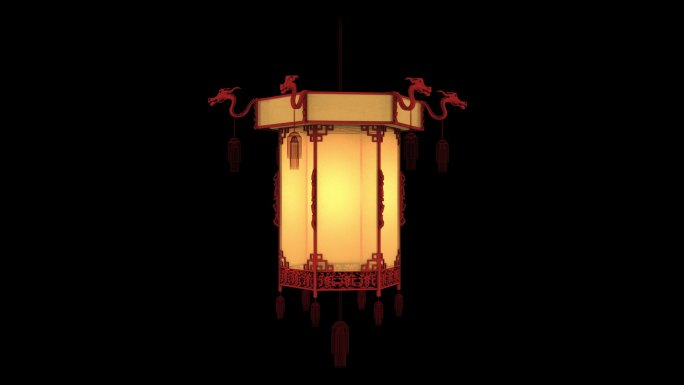 中国传统宫灯透明通道视频素材