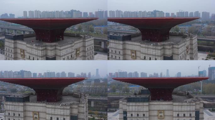 许昌旅游服务中心游客中心建筑航拍近景顶部