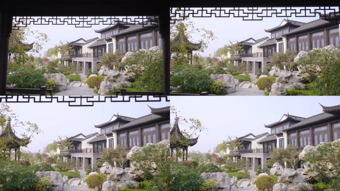 中式园林-中式园林-合院别墅-中式庭院