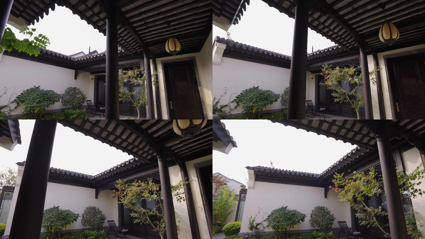 中国风院子-风雨连廊天井采光-中式院子