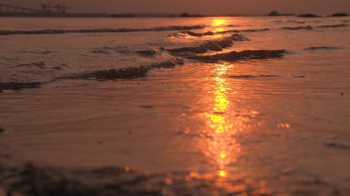 唯美浪漫大海落日沙滩海浪